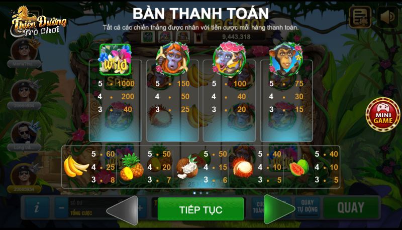 Tính năng có trong game Apec Go Wild TDTC