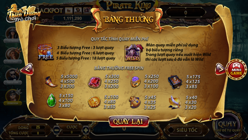 Hướng dẫn quay hũ Pirate King TDTC